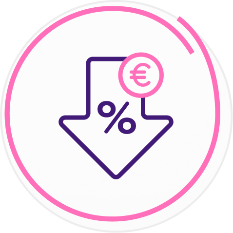 Kredītu apvienošanas simbols ar eiro zīmi, refinansēšana